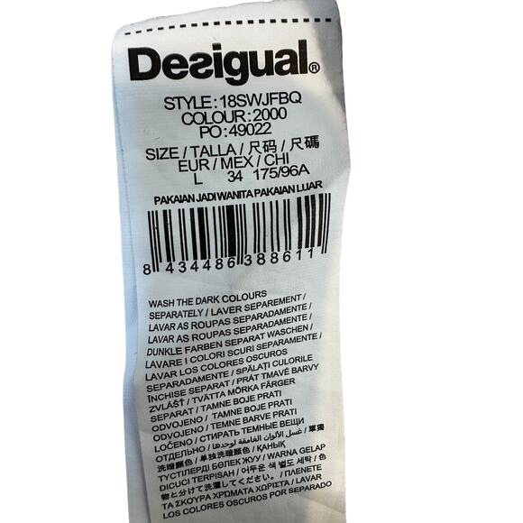 Desigual Baku Sweater Black & White Silver Assymetrical Zip Size Large - Picture 12 of 13